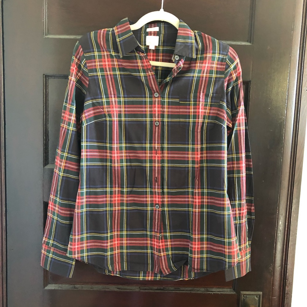 J. Crew Factory Perfect Shirt in Multicolor Plaid